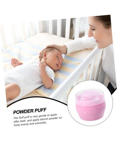 Beatifufu 2 Sets Baby Plush Puff Transparent Baby Powder Boxes Dry Powder Puffs Makeup Puffs Talcum Filling PP Baby Container - Buy Online on GoSupps.com