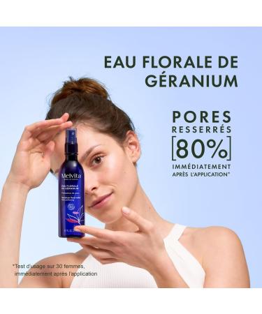 Melvita Organic Geranium Floral Water Tones and refreshes the skin 100% natural ideal for all skin types certified - Buy Online on GoSupps.com