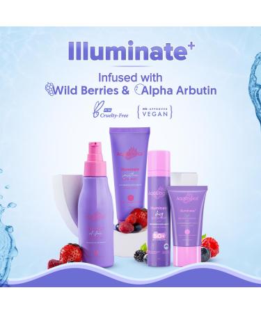 Illuminate+ Oil Free Face Moisturizer | Wild Berries & Alpha Arbutin | Deep Moisturizing & Natural Glow | Non-Sticky & Non-Oily | 3.38 Fl Oz/100ml | International Shipping Available - Buy Online on GoSupps.com