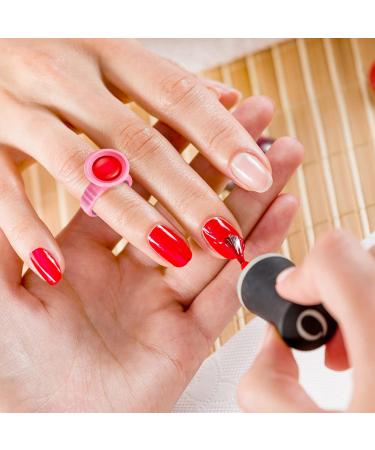 100PCS Pink Disposable Plastic Nail Art Tattoo Glue Rings Holder - Eyelash Extension Pigment Holders - Beauty Tools (Pink) - Buy Online on GoSupps.com