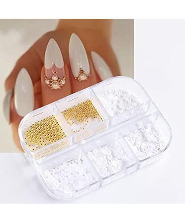 Bumdenuu 3Boxes Nail Art 3D Pearl Rhinestones Beads Mixed Charms Manicure Tips Accessories for Women Art Decorations - Buy Online on GoSupps.com