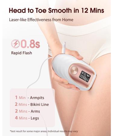 LYSMOSKI IPL Laser Hair Removal Device for Men & Women - Safe Long-Lasting At-Home Hair Removal for Armpits Back Legs Arms Face & Bikini Line - Rose Gold - Buy Online on GoSupps.com