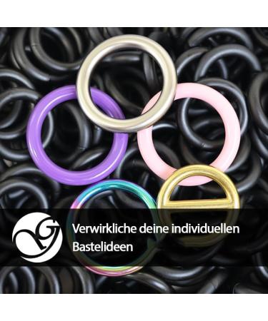 XL Steel O-Ring Set for DIY Dog Leash & Neck Band | Non-Rusting Welded 5 Pieces Black Matte 38mm Inner Diameter - Buy Online on GoSupps.com