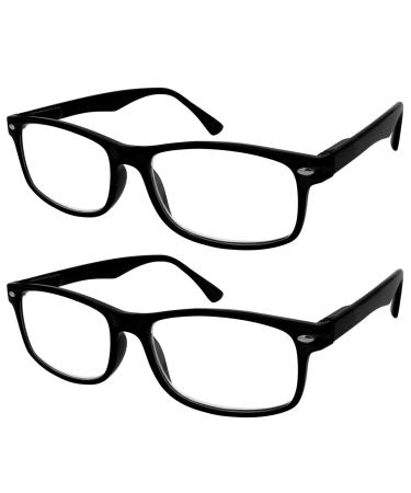 TBOC Reading Glass reading aid for men and women - (Pack 2 units) Dioptria +2.00 Matt black version with strength for PC cell phone trend women men seniors presumption of presumption presbyopia