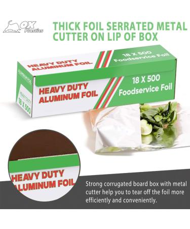 Ox Plastics Freedom Aluminum Foil Wrap | Heavy-Duty 22 Microns 18x500 Ft | Commercial Grade for Food Service | Ideal for Cooking, Roasting, Baking, BBQ & Parties | 1 Pack - Buy Online on GoSupps.com