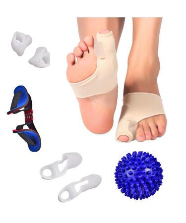 DRAMEDIC Bunion Corrector Splint Cushions Orthopedic Toe Separator Support Splint Turf Brace Spacer Straightener Protector Socks Relief Pain Treatment Elastic Hammer Toe Aid Alignment Insole