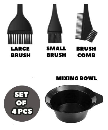 Jagkul Hair Dye Brush & Mixing Bowl Set - Professional 4-Piece Salon Tint Comb & Angled Brush for Perfect Hair Color - International Shipping - Buy Online on GoSupps.com