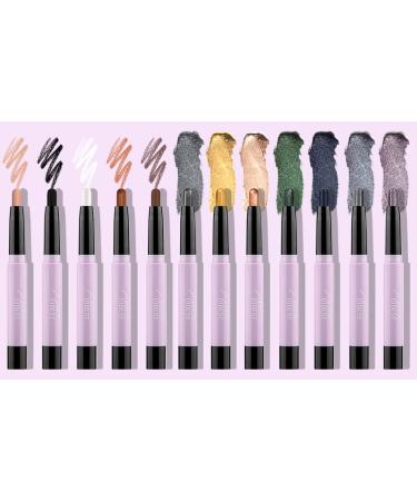 CCbeauty Eyeshadow Stick Set - 10 Shimmer Mandarin Blue Shades | Professional Makeup Eye Pencil for Women | Long Lasting Waterproof Formula - Buy Online on GoSupps.com