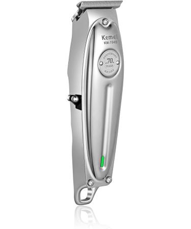 Kemei Professional Hair Clippers Beard Trimmer - T-Blade Outliner Barber Grade Cordless Silver - Buy Online on GoSupps.com