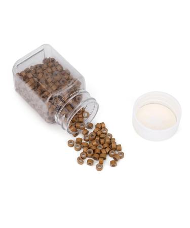 Buy 500pcs Light Brown Aluminum Silicone Beads for Hair Extensions | Microrings & Hair Braiding Decorations - International Shipping Available - Buy Online on GoSupps.com