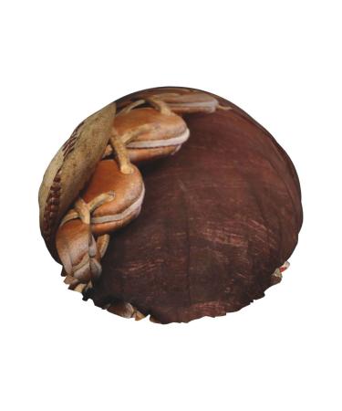 Retro Baseball Printed Shower Cap Bath Cap Waterproof Shower Caps Fits All Head Sizes All Hair Textures for Women Hair Bath Caps