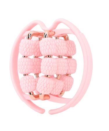 Test circular leg terminal massage device multi-purpose muscle relaxation three-layer hand held 18 wheels muscle scooters pink for leg neck hand and arm muscle relaxation