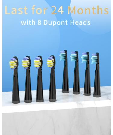 SEAGO Ultrasonic Electric Toothbrush for Adults | Rechargeable with 8 Brush Heads | Black SG-507 H8 - Buy Online on GoSupps.com