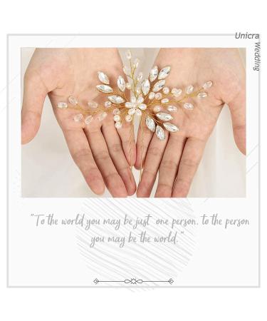 Unicra Rhinestone Bridal Hair Pins - Gold Wedding Hair Accessories for Women - Buy Online on GoSupps.com