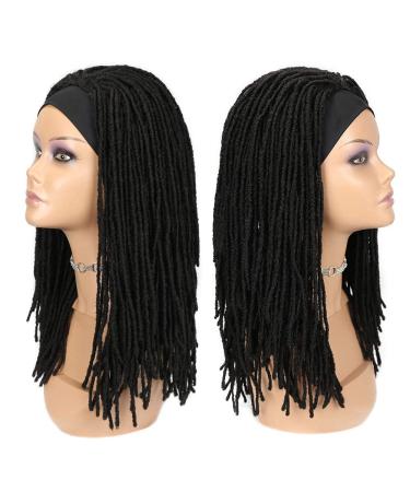 Lady Miranda Black Dreadlock Headband Wig for Women and Men - Medium Twist Afro Synthetic Dreadlock Wig - Buy Online on GoSupps.com