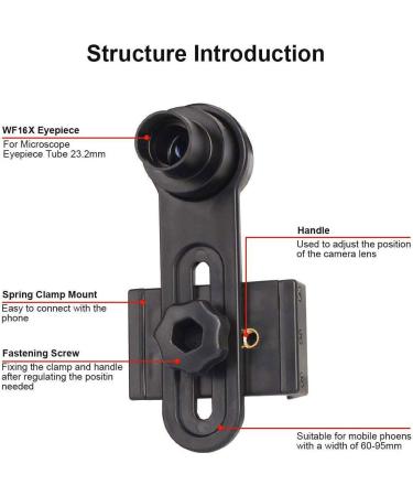 Celticbird Microscope Smartphone Camera Adapter | Built-in WF 16X Eyepiece Accessory - Buy Online on GoSupps.com