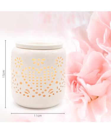 Candle Brothers Electric Scent Lamp - Ceramic White Romantic Design | Perfect Gift for Friends & Family | Ideal for Office Bedroom Yoga - Buy Online on GoSupps.com