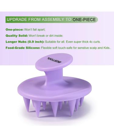 Bestool Hair Scalp Massager Shampoo Brush - Soft Silicone Bristles, Exfoliating Scrubber for Dandruff Treatment, Hair Growth, Stress Relief - Purple - Buy Online on GoSupps.com