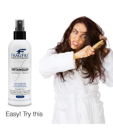 FRAGFRE Detangler 8 oz (2-Pack) - Fragrance-Free & Hypoallergenic Hair Detangler Set - Parabens Free - Leave-in Conditioner for Sensitive Skin - Vegan & Gluten-Free - Styling Heat Protectant - Buy Online on GoSupps.com