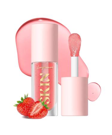 2Pack Hydrating Lip Glow Oil - Plumping Lip Tint, Glossy Balm Set - Strawberry + Cherry - Buy Online on GoSupps.com