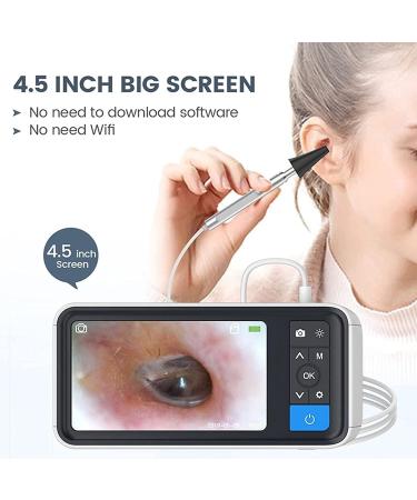 KouRy Wireless Ear Wax Removal Tool Camera - Smart Visual Ear Cleaner with 32G Card & 6 LED Lights | IP67 Waterproof Ear Otoscope for Smartphones (Black - Buy Online on GoSupps.com