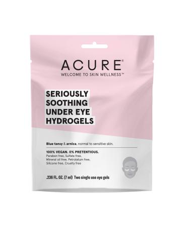 Acure Seriously Soothing Under Eye Hydrogels, 100% Vegan, For Dry to Sensitive Skin, Blue Tansy & Arnica - Soothes & Minimizes Dark Circles, Two Single Use, 0.24 Fl Oz Seriously Soothing 0.236 Fl Oz (Pack of 1)