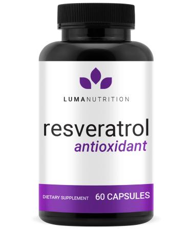 High Purity Resveratrol Capsules - 98% Trans-Resveratrol - Reservatrol Supplement - 60 Capsules