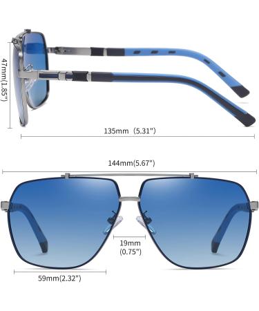 Joopin Polarised UV Protection Al-Mg Metal Sunglasses for Men Women - Gradient Blue - Buy Online on GoSupps.com