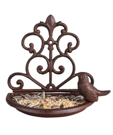Esschert Design wall feeding bowl feeding bowl bird bath made of cast iron approx. 18 cm x 10 cm x 18 cm Single