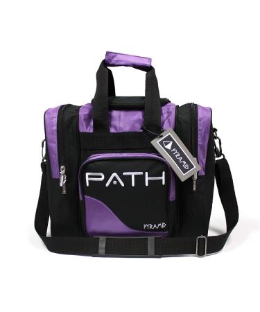 Pyramid Path Pro Deluxe Single Bowling Ball Tote Bowling Bag - Holds One Bowling Ball, One Pair of Bowling Shoes Up to Mens 15 Shoes and Accessories 1-Purple