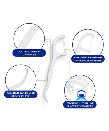 Dental Floss Picks 300pcs in 6-Pack with Portable Case - Professional Toothpicks for Family, Hotel, and Travel - Buy Online on GoSupps.com
