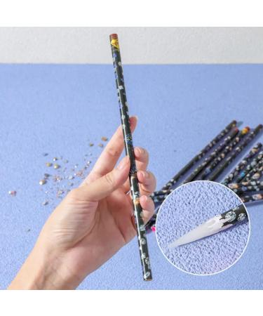 AMZLORD 4/12PCS Rhinestone Picker Pencil Set Self Adhesive Crystal Gem Pick Up Tools with Pencil Sharpener Dotting Wax Pen Nail Dotting Wax Pen for Crafts White - Buy Online on GoSupps.com