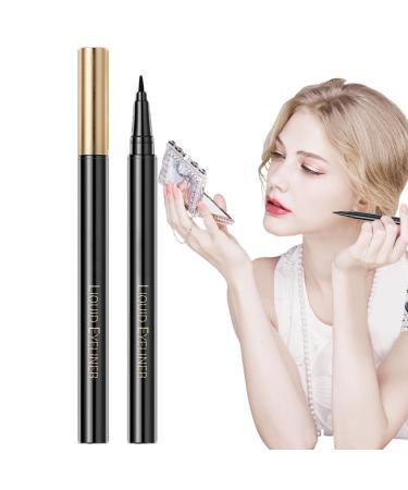 Black Eyeliner Liquid High-Pigmented Liquid Eyeliner Black Long-Lasting Quick-Drying Eyeliner Liquid Liner Eye Makeup Cosmetic for Women Girls