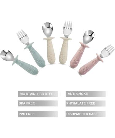 Pandaear 6-Piece Children's Cutlery Set | Silicone Handle Stainless Steel Dishes | BPA-Free Baby & Toddler Fork & Spoon Set | Perfect for Ages 1+ | International Shipping Available - Buy Online on GoSupps.com