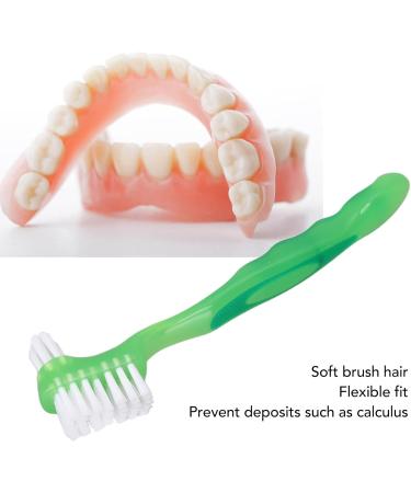 Prosthesis Brushes Set | Double-Sided Soft Hair | Plaque Removal & Loose Toothbrush for Seniors | Portable & Everyday Use (Green) - Buy Online on GoSupps.com