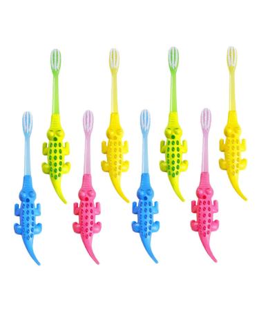 Healvian 8st Cartoon-Tier-toothbrush Children's toothbrush toothbrushes made of wood cleaning brush toddler oral baby toothbrush cartoon-toothbrush caricature small animals pt