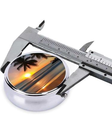 Buy Sunset Beachround Pill Box - 3 Compartment Portable Organizer for Travel & Purse - International Shipping Available - Buy Online on GoSupps.com