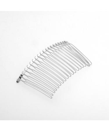 Metal Hair Comb 3pcs 7.8cm 20 Teeth Fancy DIY Metal Wire Hair Clip Combs Bridal Wedding Veil Combs (Silver) 3 pcs - Buy Online on GoSupps.com