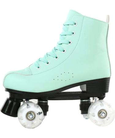 Unisex High-top PU Leather Roller Skate Shoes | Double-Row 4 Wheel Skates | Beginner Indoor Outdoor with Flash Wheel - Size 37 - Buy Online on GoSupps.com