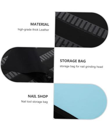 Healeved 1pc Grinding Head Storage Bag Manicure Kit Nail Storage Organizer Nail Drill Organizer Bag Nail Kit Nail Bit Rainbow Hair Clips Mini Ceramic Container Clean Tool Leather - Buy Online on GoSupps.com