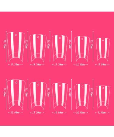 Duck Fan Flare Nail Tips - 500PCS | Clear Natural Crystal Duck Feet Style for Wide French False Nail Extension | Half Cover Acrylic Nails Professional for Y2K-inspired Designs - Buy Online on GoSupps.com