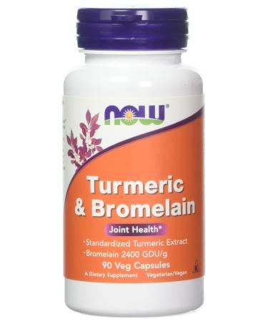 Now Foods Turmeric & Bromelain 90 Vegetable Capsule (2 Pack)