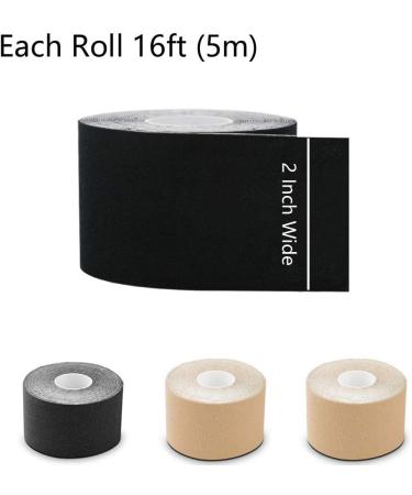 KISEER 4 Pack Kinesiology Tape 16ft Latex Free - Waterproof & Breathable Sports Tape for Pain Relief - Black Skin Color - Buy Online on GoSupps.com