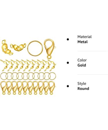 450-Piece Jewelry Making Kit - Bead Tips, Jump Rings, Lobster Clasps for DIY Crafts (Gold) - Buy Online on GoSupps.com