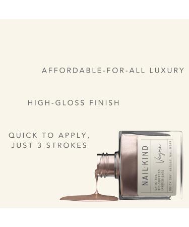 NAILKIND Gold Shimmer Pink Nail Polish - Glazed Brulee - Shimmery Nail Varnish - Vegan Nail Lacquer + Peta Certified + Cruelty Free - Quick Drying Long Lasting - Chip Resistant - 8ml - Buy Online on GoSupps.com