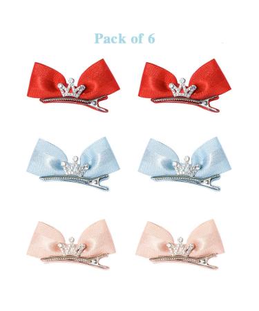 Iyou Baby Girls Hair Clips - 6 Pcs Crystal Red Loop Hair Accessories for Princess Birthday Parties - Buy Online on GoSupps.com
