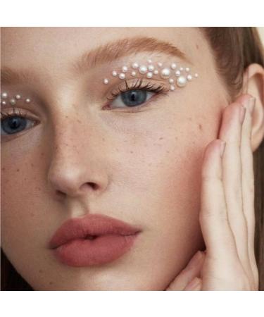825Pcs Self Adhesive Pearl Stickers  White Flat Back Pearls Sticker Gems Hair Pearls Stick On Jewels Face Pearls for Face Beauty Makeup Nail Art Phone DIY Crafts Home Decor Scrapbooking Embellishments