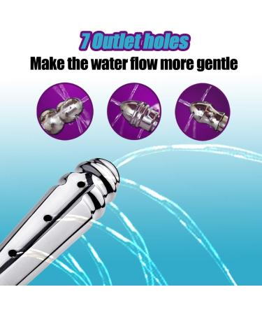 Shower Anal Shower Kit - 3 Shower Heads 59 Inch Hose & Enema Syringe Set for Men & Women - Silver - Buy Online on GoSupps.com