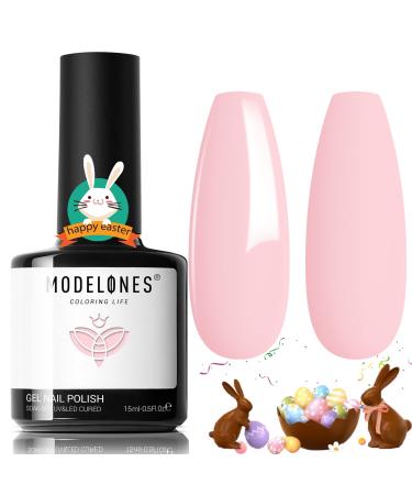 modelones Gel Nail Polish, 1PCS 15ML Light Pink Color Gel Nail Polish Soak Off Baby Pink Spring Gel Polish Nail Art Starter Manicure Salon DIY at Home, Easter Gel Nail Gift for Women Girlfriend A02-Pastel Pink - Buy Online on GoSupps.com