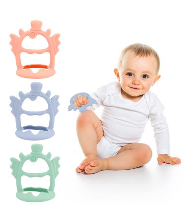 Teething Toys for 0-6 and 6-12 Months Babies Tinabless 3packs Anti-Drop Baby Wrist Teether Soothing Pacifiers Hand Teether for Babies BPA-Free Non-Toxic Silicone Chew Toys Blue Orange Green - Buy Online on GoSupps.com
